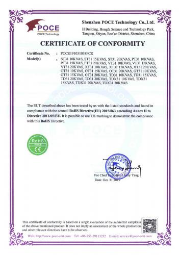 The CE certificate of 13